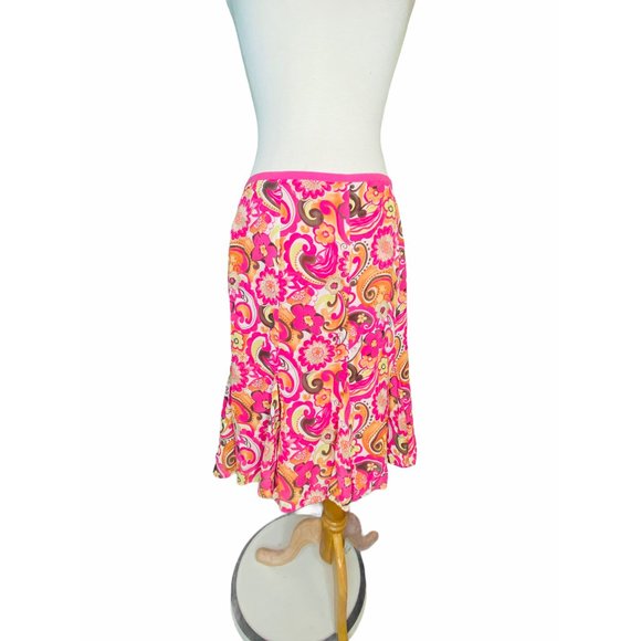 Sigrid Olsen A line Skirt Vintage Floral Womens Size 10 Side Zipper Loop & Hook - Picture 4 of 9